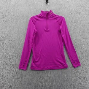 Nike Pro Combat Dri-FIT Quarter Zip‎ S Pink Long Sleeve Fitted Pullover Womens